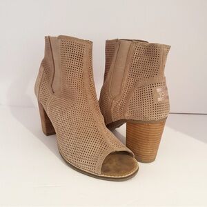 TOMS Majorca Peep Toe Booties Size 11 EUC